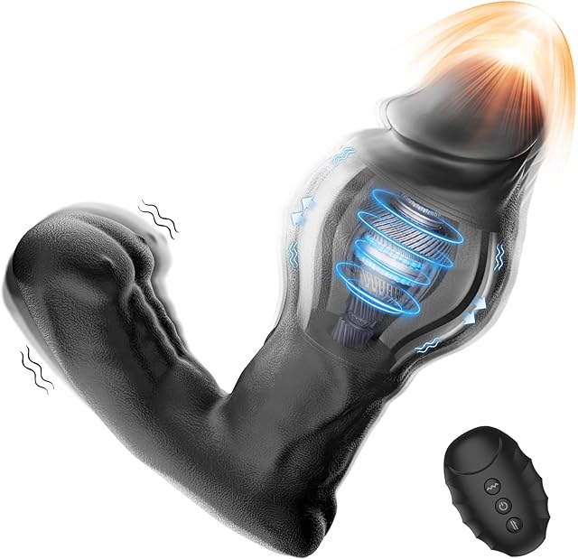 Inflatable Prostate Massager Anal Vibrator with 3 Expanding & 10 Vibrating Modes, Remote Control Heating Butt Plug Sex Toys P Spot Massager, Adult Male Sex Toys for Women, Men and Couple