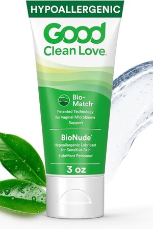 Good Clean Love BioNude Ultra Sensitive Personal Lubricant, Hypoallergenic Unscented & Unflavored Water-Based Lube, Safe for Adult Toys & Condoms, Intimate Wellness Gel for Men & Women, 3 Oz