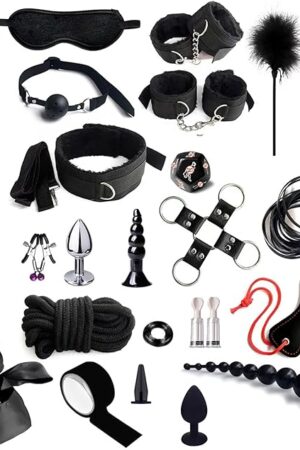 35 PCS BDSM Kit Adult Sex Toys Bondage Restraints Set Adjustable Sex Bondage Blindfold Anal Toys Sex Toy Kit Sex Things for Couples Kinky Bondage Gear & Accessories for Women and Men