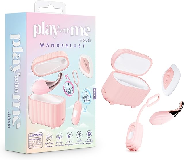 Blush Play with Me Wanderlust 4 Piece Mini Clitoral Wand & Egg Vibrator Set for Women, Wireless Remote, USB Charging Travel Case - Adult Sex Toy Kit for Female Pleasure & Intimate Couples Play -(Pink)