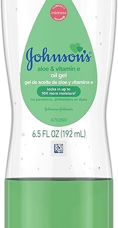 Johnson's Baby Oil Gel with Aloe Vera & Vitamin E, Hypoallergenic Baby Skin Care, 65 fl oz