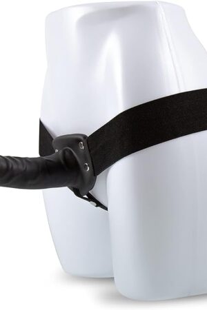 Blush Dr. Skin 6" Hollow Strap-On Dildo, Realistic Cock Extender with 40" Waist Harness - Strap On Penis Sleeve for Erectile Issues - Pegging & Roleplay Adult Sex Toy for Men, Women, Couples - (Black)