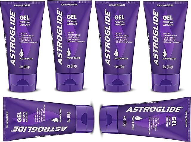 Astroglide Personal Lubricant Gel, 4-Ounce Tubes (Pack of 6)
