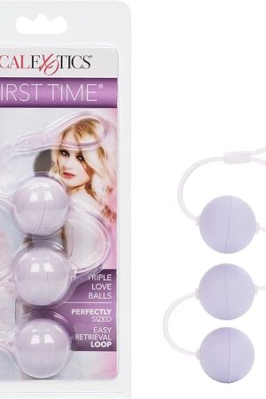 CalExotics First Time Triple Lover Balls With Easy Retrieval Loop - Adult Sex Toys - Purple SE-0004-38-2