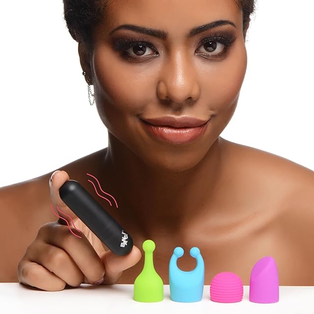 BANG! Bullet Vibrator Sex Toy for Women with 7 Vibrating Patterns and 4 Attachments Adult Toys for Women and Couples Vibrator Sex Toy Premium Silicone, Waterproof and Rechargeable, Multi