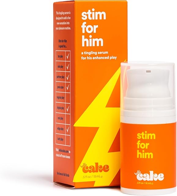 Hello Cake Stim for Him, Stimulating Arousal Serum for Men, Sexual Enhancer, Arousal Gel for Male Sensation Gel, Tingling Sexual Enhancement
