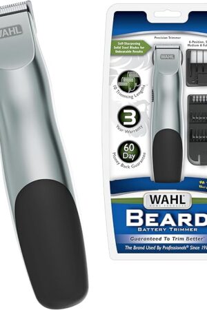Wahl Groomsman Battery Operated Facial Hair Trimmer for Beard & Mustache Trimming Including Light Detailing and Body Grooming ? Model 9906-717V