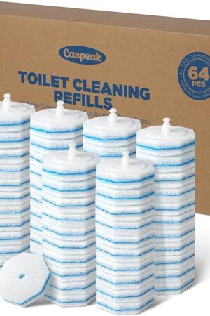 64 Count Toilet Wand Refills for Clorox Toilet Wand, 5X Cleaning Power Toilet Bowl Cleaners with Exclusive Formula, High-Density Disposable Toilet Brush Scrubber - No Falling Apart, Fresh Fragrance