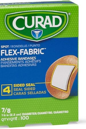 Curad Flex Fabric Spot Adhesive Bandages, Bandage Diameter is 7/8" (Box of 100)