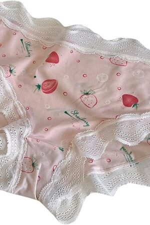 Lace Briefs for Women Cute Low Waist Panties Mesh Sheer See Through Breathable Thongs Underwear for Teen Girls