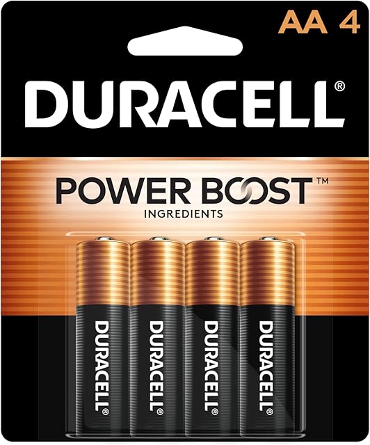Duracell - CopperTop AA Alkaline Batteries - Long Lasting, All-Purpose Double A Battery for Household and Business, 4 Batteries, Power Remotes, Toys, and More, Reliable and Trustworthy