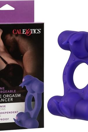 CalExotics Silicone Rechargeable Triple Orgasm Enhancer Cock Ring Vibrator for Men - SE-1843-50-3
