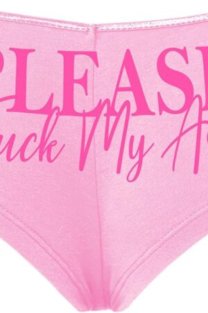 Knaughty Knickers Please Fuck My Ass Anal Slut Lover Pink Boyshort Panties With Adult Design