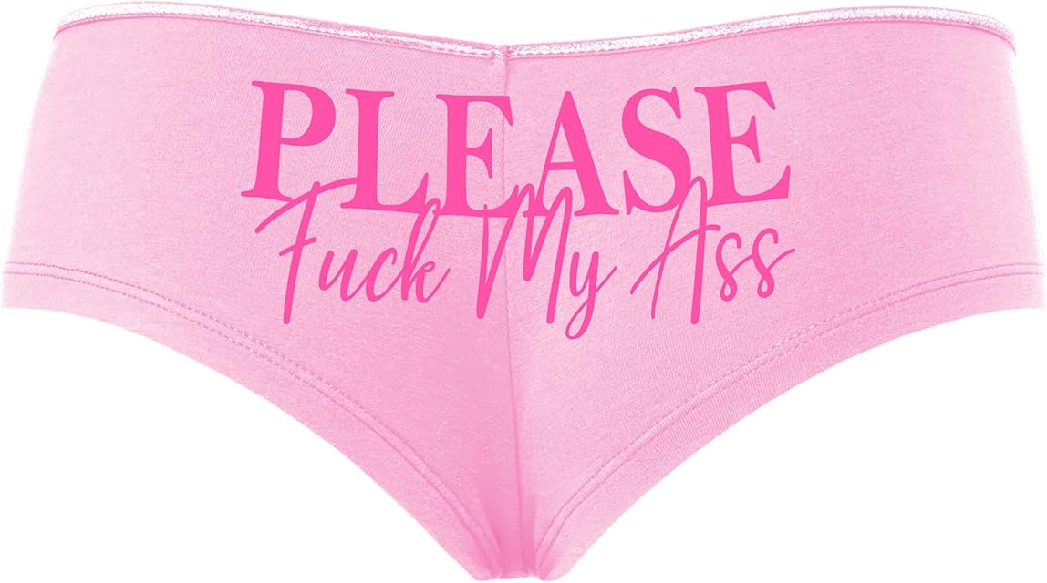 Knaughty Knickers Please Fuck My Ass Anal Slut Lover Pink Boyshort Panties With Adult Design