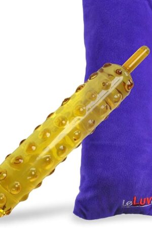 LeLuv Mini Corn on The Cob Dildo Nubby Texture Borosilicate Glass with Premium Padded Pouch