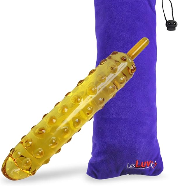 LeLuv Mini Corn on The Cob Dildo Nubby Texture Borosilicate Glass with Premium Padded Pouch