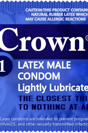 Crown Condoms  100 Count  Lubricated Latex Condoms  Silkier, Thinner and Stronger (Pack of 100)