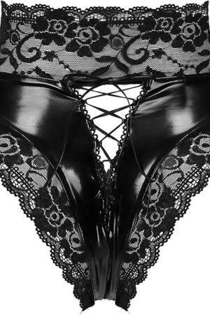 Women's Sexy Leather Wetlook High-Waisted Booty Shorts Hot Pants Night Party Clubwear