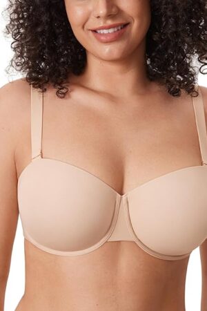 Women's Inbarely Plus Balconette Bra Plus Size Full Coverage Seamless Unlined Underwire Bras