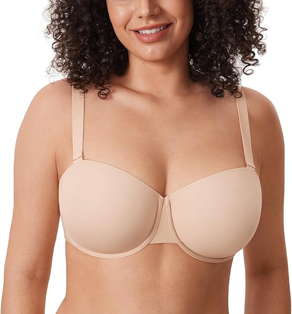 Women's Inbarely Plus Balconette Bra Plus Size Full Coverage Seamless Unlined Underwire Bras