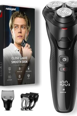 Cordless Electric Razor for Men: 3-in-1 Shaver for Beard/Nose/Sideburns - IPX7 Waterproof Travel Kit - Turbo Speed & Precision Blades