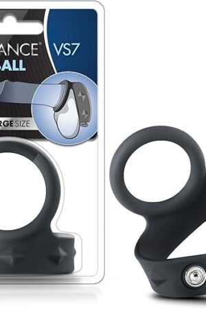 Blush Novelties Performance VS7 Silicone C Ring & Ball Strap - Puria Platinum Cured Silicone - Stainless Steel 3 Position Nickel Free Snaps - Harder Erections. Last Longer - Penis Enhancing Sex Toy