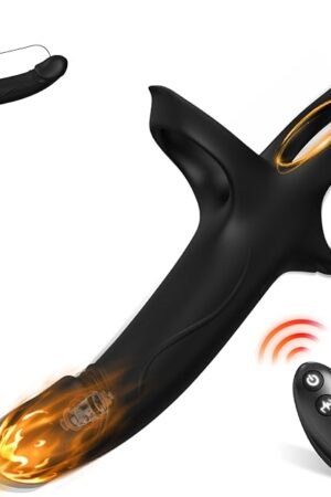 Anal Sex Toys Prostate Massager for Men Couple,G Spot Vibrators with Vibrating 10 Modes Cock Penis Ring,Strap on Silicone Dildo Vibrating Anal Butt Plug Male Sex Toy Penis Sleeve Vibrator