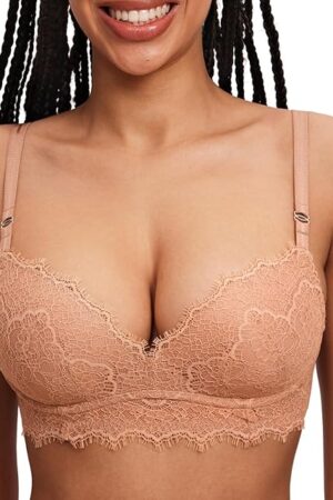 Women's Push Up Bra No Underwire Lace Comfortable Wireless Bras Padded Support Plunge Bralette