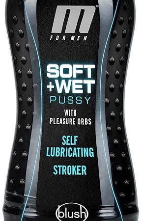 Blush M for Men 7" Soft & Wet Self-Lubricating Pussy Masturbator Cup w/Pleasure Orbs - Realistic Male Stroker, Open-Ended, Suction Control Mimic Blowjb Feel - Sex Toy Penis Sleeve for Men - (Vanilla)