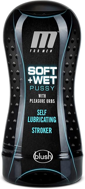 Blush M for Men 7" Soft & Wet Self-Lubricating Pussy Masturbator Cup w/Pleasure Orbs - Realistic Male Stroker, Open-Ended, Suction Control Mimic Blowjb Feel - Sex Toy Penis Sleeve for Men - (Vanilla)