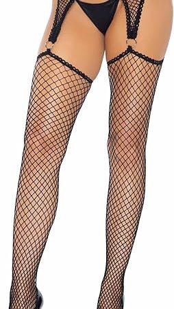 womens Fishnet Stockings With Attached Garter Belt