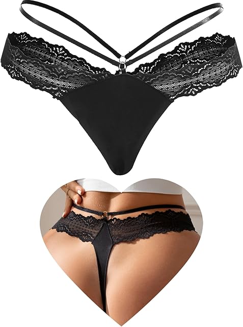Women Sexy Lace G-String Thong Bikini Panties Cheeky Underwear for Women Cotton Crotch Undies Ladies Underwear Panties