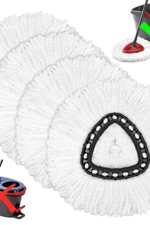 4 Pack Mop Heads Replacements for O-Ceda Easy Wrin Spin System, Microfiber Refills, Easy Cleaning Mop Repalce Head
