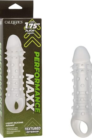 CalExotics Performance Maxx Liquid Silicone Adonis Transparent Penis Sleeve with 1.5 Inch Added Length - SE-1632-90-3