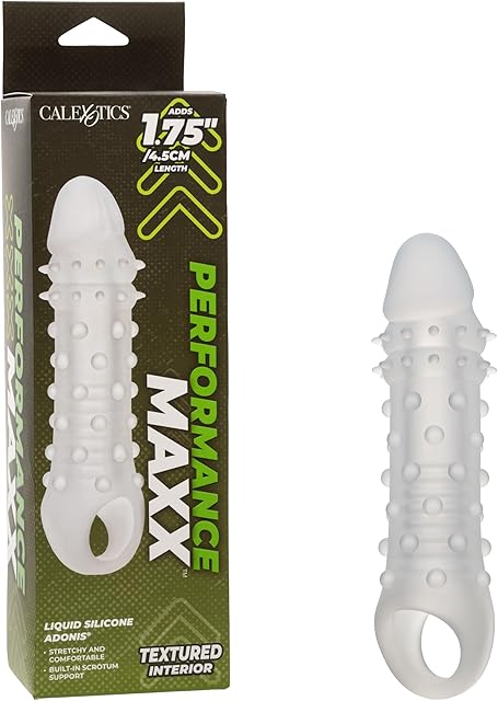 CalExotics Performance Maxx Liquid Silicone Adonis Transparent Penis Sleeve with 1.5 Inch Added Length - SE-1632-90-3