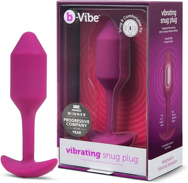 b-Vibe Vibrating Snug Plug 1 - Butt Plugs, Adult Sex Toys Anal Toys for Couples, Anal Training, and Sexual Stimulation Device - Rose