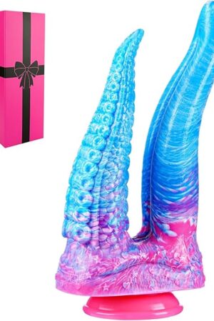 11Inch Giant Double Headed Tentacle Fantasy Dildo Tongue, 10" Dual Monster Realistic Large XL XXL Big Dildo with Suction Cup, 8" Silicone Thick Double Sided Dragon Dildos Anal Plug Sex Toy for Women