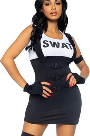 Women's Sexy 4 Pc Sultry SWAT Team Officer Halloween Costume