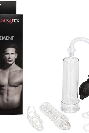 CalExotics His Enlargement Kit  Male Enhancement Penis Pump with Silicone Ring  Sex Toys for Men  Clear