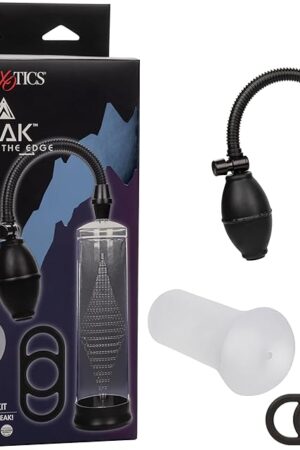 CalExotics Peak Edging Kit Male Penis Pump for Men Vacuum with Enhcnacer Ring and Stroker Included - SE-5500-00-3