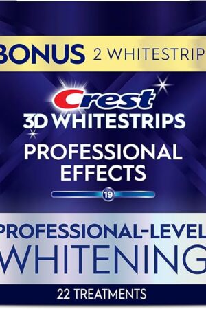 Crest 3D Whitestrips Professional Effects ? Teeth Whitening Kit, 22 Treatments (20 + 2 Bonus), Each with 1 Upper/1Lower, 44 Strips ? Crest 3DWhite Teeth Whitening Strips