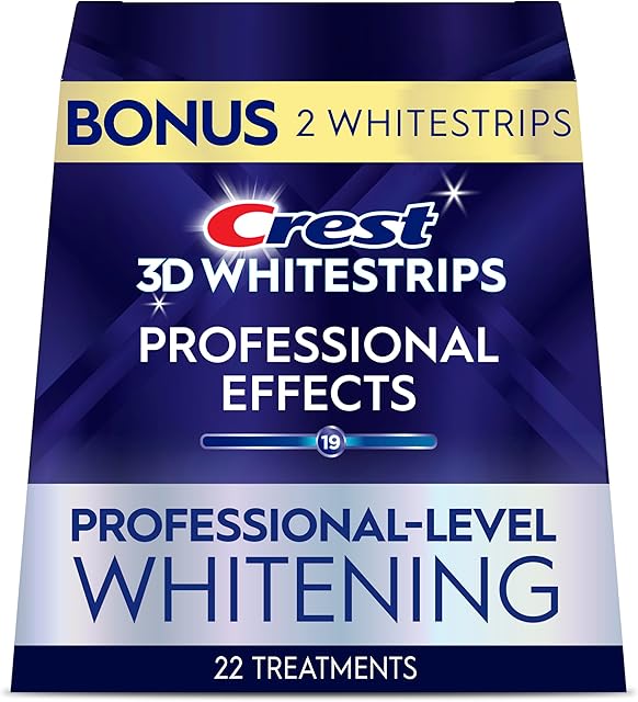 Crest 3D Whitestrips Professional Effects ? Teeth Whitening Kit, 22 Treatments (20 + 2 Bonus), Each with 1 Upper/1Lower, 44 Strips ? Crest 3DWhite Teeth Whitening Strips