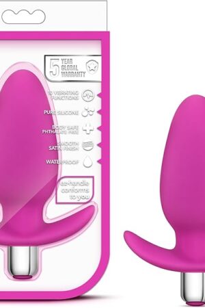 Blush - Little Thumper - 4.75" Vibrating Buttplug - 5 Speeds & 5 Patterns Anal Toy - Platinum Cured Puria Silicone - IPX7 Waterproof - Adult Sex Toy for Women, Men Couples - Fuchsia