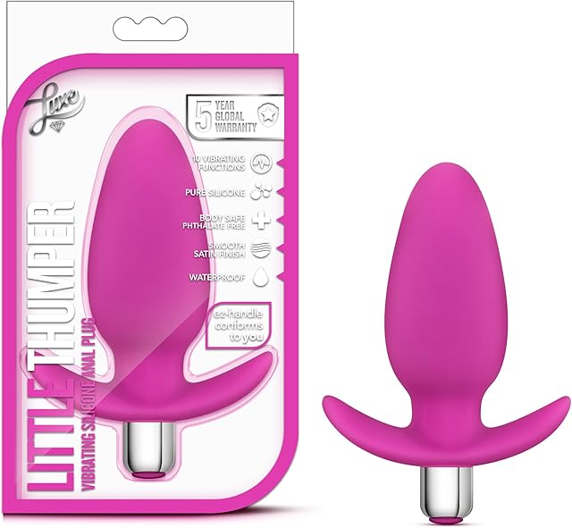 Blush - Little Thumper - 4.75" Vibrating Buttplug - 5 Speeds & 5 Patterns Anal Toy - Platinum Cured Puria Silicone - IPX7 Waterproof - Adult Sex Toy for Women, Men Couples - Fuchsia