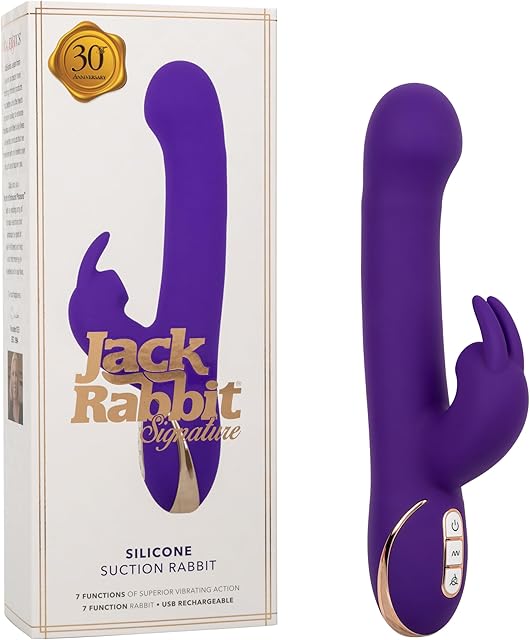 CalExotics Jack Rabbit Signature Silicone Suction Rabbit Vibrator with 7 Vibrating and 7 Suction Modes - SE-0609-70-3