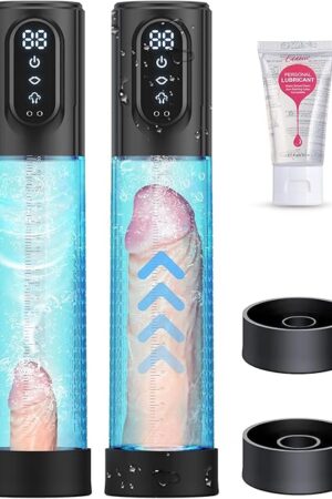 Water Penis Pump Sex Toys - Male Electric Penis Enlargement Extend Pump with 3 Automatic Suction Modes & 3 Intensities for Men Stronger Bigger Erections Adult Penis Vacuum Pumps & Enlargers