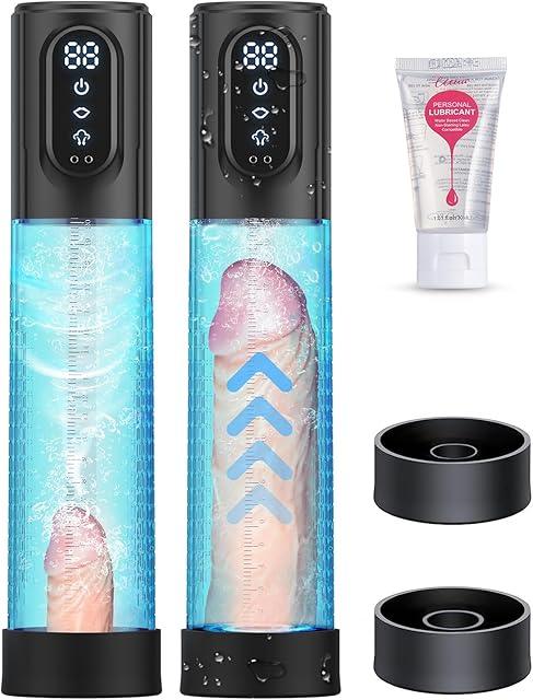 Water Penis Pump Sex Toys - Male Electric Penis Enlargement Extend Pump with 3 Automatic Suction Modes & 3 Intensities for Men Stronger Bigger Erections Adult Penis Vacuum Pumps & Enlargers
