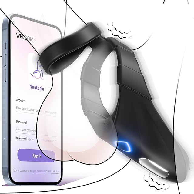 Vibrating Cock Ring, Penis Ring Sex Toys with 10 Vibration Settings, Adult Sex Toys for Men Male Vibrator for Men Pleasure with App, Dual Cock Rings for Men Erection Sex Cock Ring Vibrators