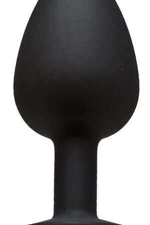 Doc Johnson Booty Bling - Spade Shaped Silicone Anal Plug with Jeweled Base - 3" Long and 1.2" Wide - Small - Silver Jewel