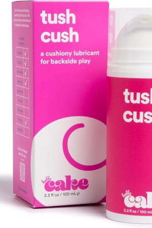 Hello Cake Tush Cush, Silicone and Water-Based Personal Lubricant, Formulated for Anal Use, Hybrid Lube for Men, Women, and Couples, 3.3 fl oz